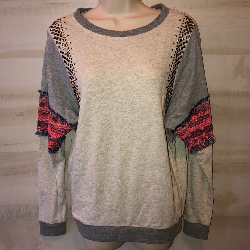 Hommage Los Angeles Large Sweatshirt Aztec Studded